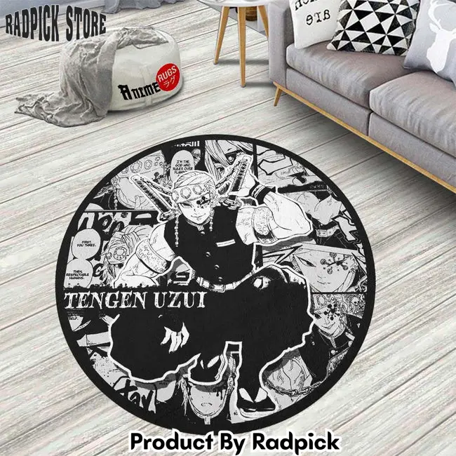 Tengen uzui manga round rug custom demon slayer anime circle carpet  rp0001425
